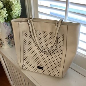 Brahmin white tote bag